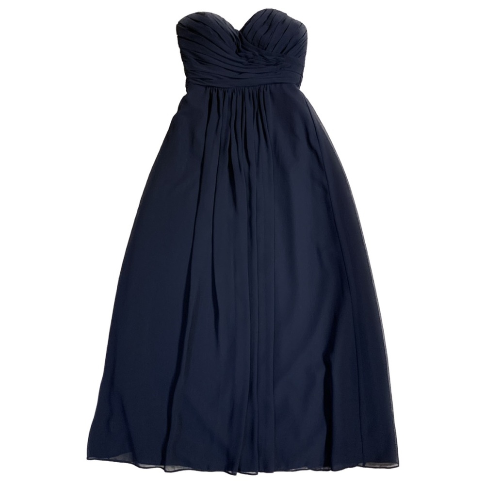 Bill Levkoff navy sweetheart bridesmaid dress